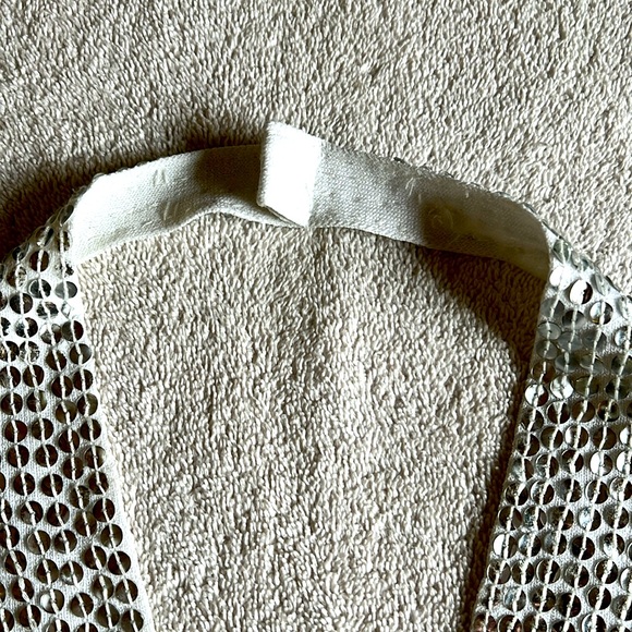 White Sequined Knit Halter Top - Picture 7 of 15